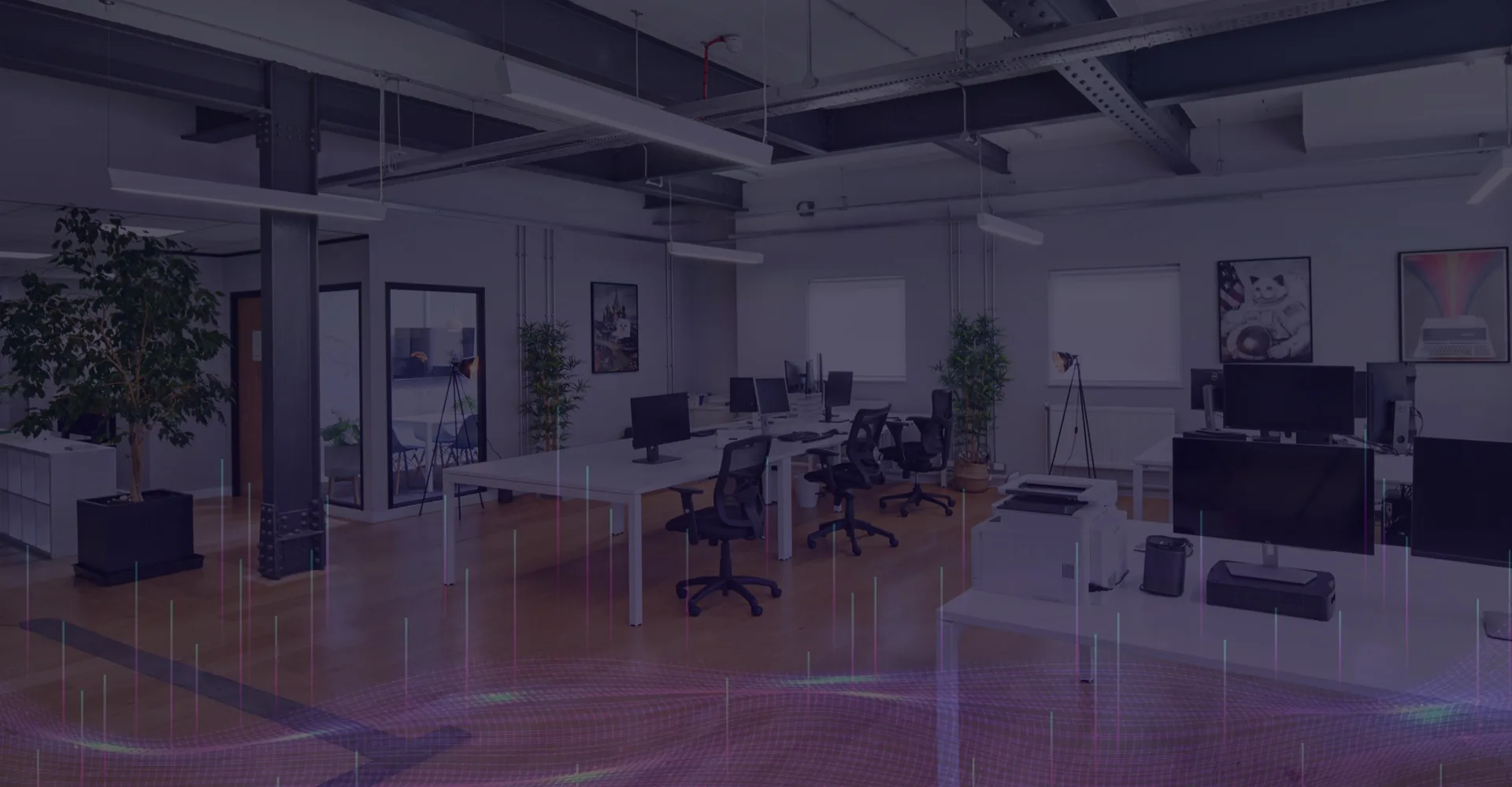 Modern open-plan office workspace